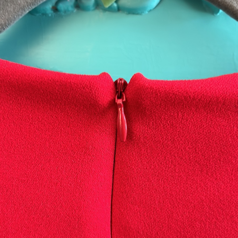 Chic Red Ruffle Midi Dress - Picture 4 of 7